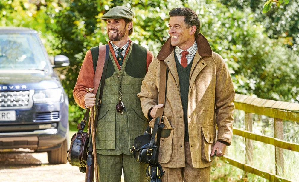 grey check tweed suit