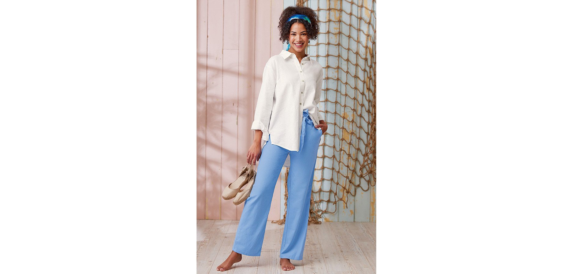 Style Tips: how to style pinstripe wide leg trousers
