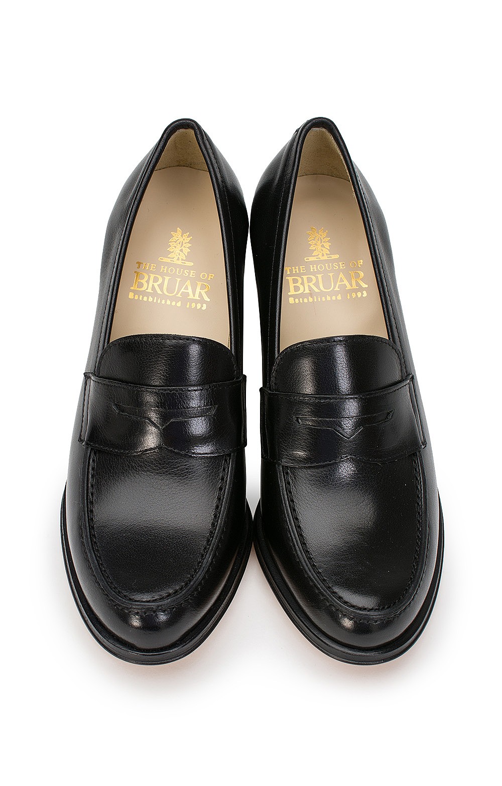 high heel penny loafers