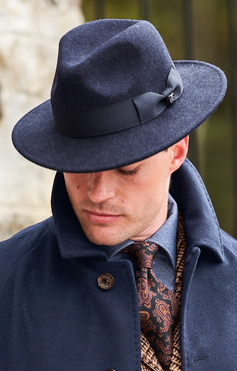 Mens Boston Marled Hat Blue House of Bruar