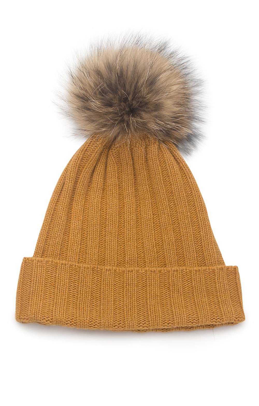 ladies fur pom pom hat