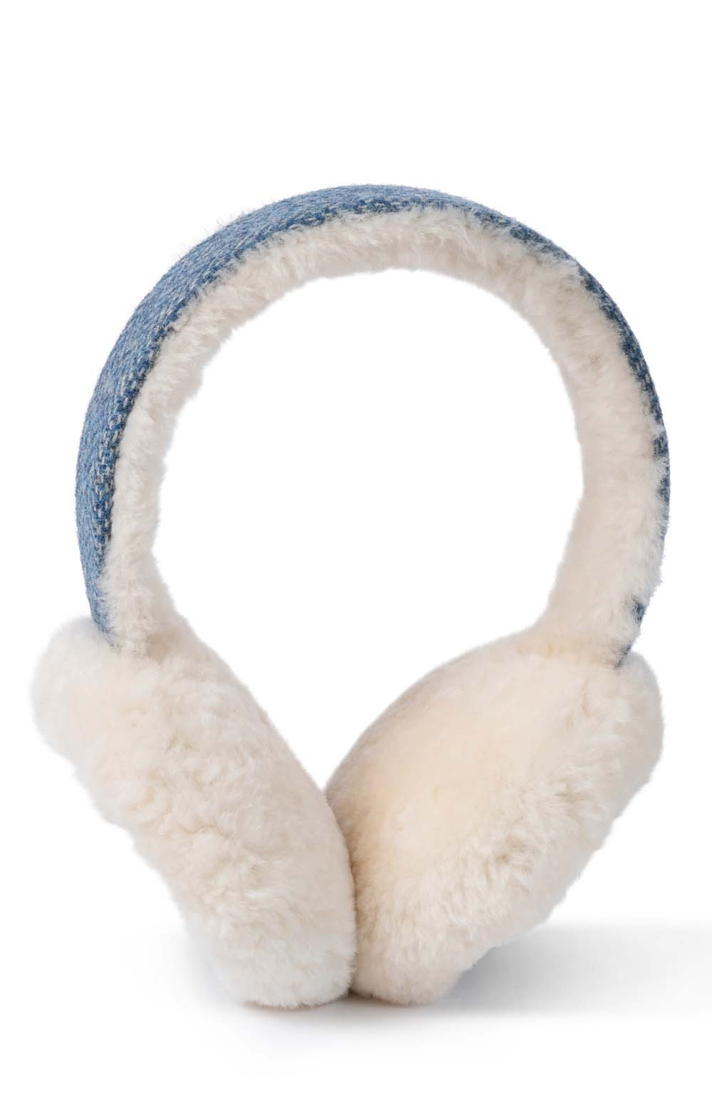 House Of Bruar Tweed Earmuffs | Blue Herringbone