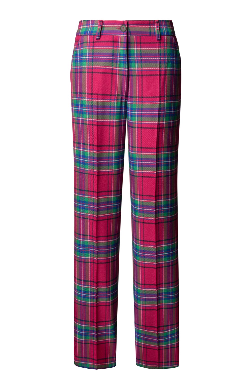 House Of Bruar Women s Fuchsia Stewart Ladies Wide Tartan Trousers Size 14 Shopping