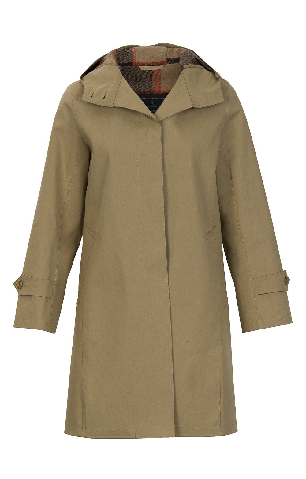 ladies hooded mac coat