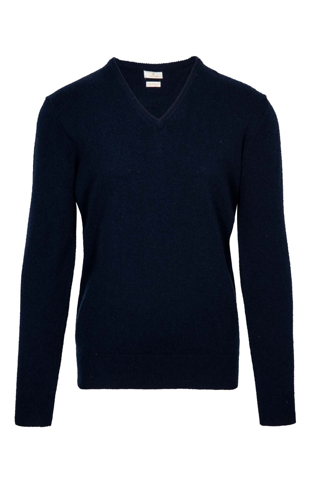 Men's Lambswool V Neck NAVY Houseofbruar…