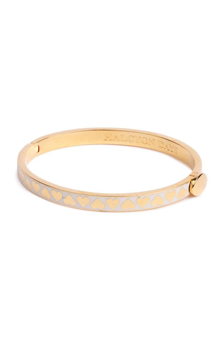 Ladies Halcyon Days Skinny Heart Bangle - House of Bruar