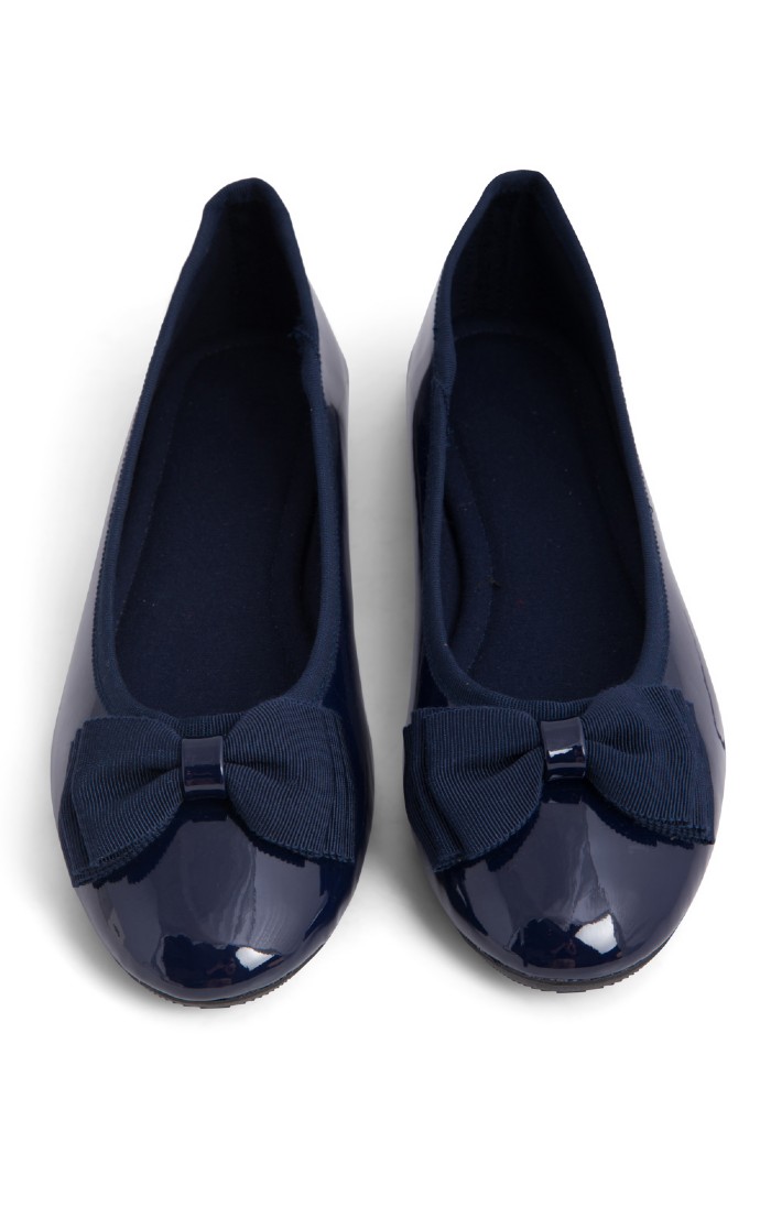 Ladies Patent Bow Pumps Navy House of Bruar