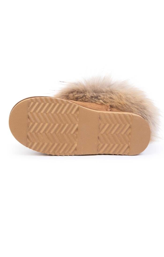 Slides with fur hot sale on top