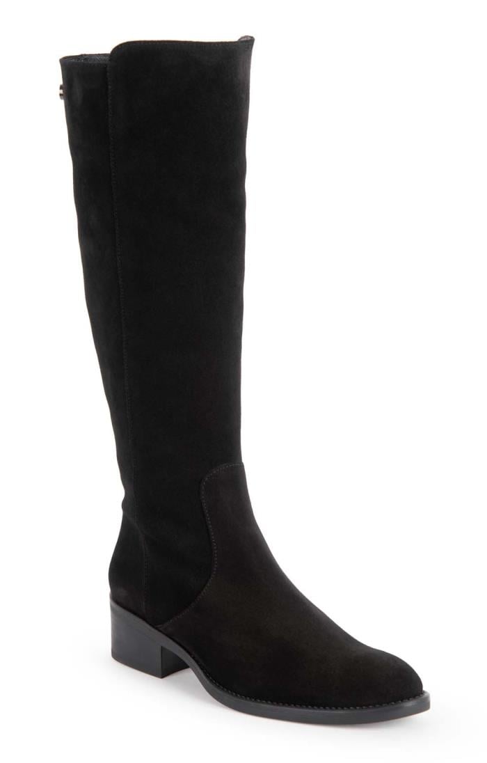 Long black suede boots online