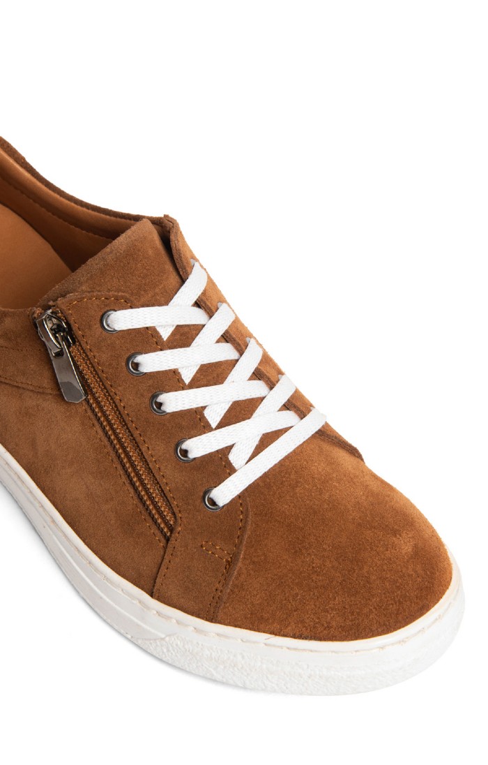 Ladies Suede Zip Trainers