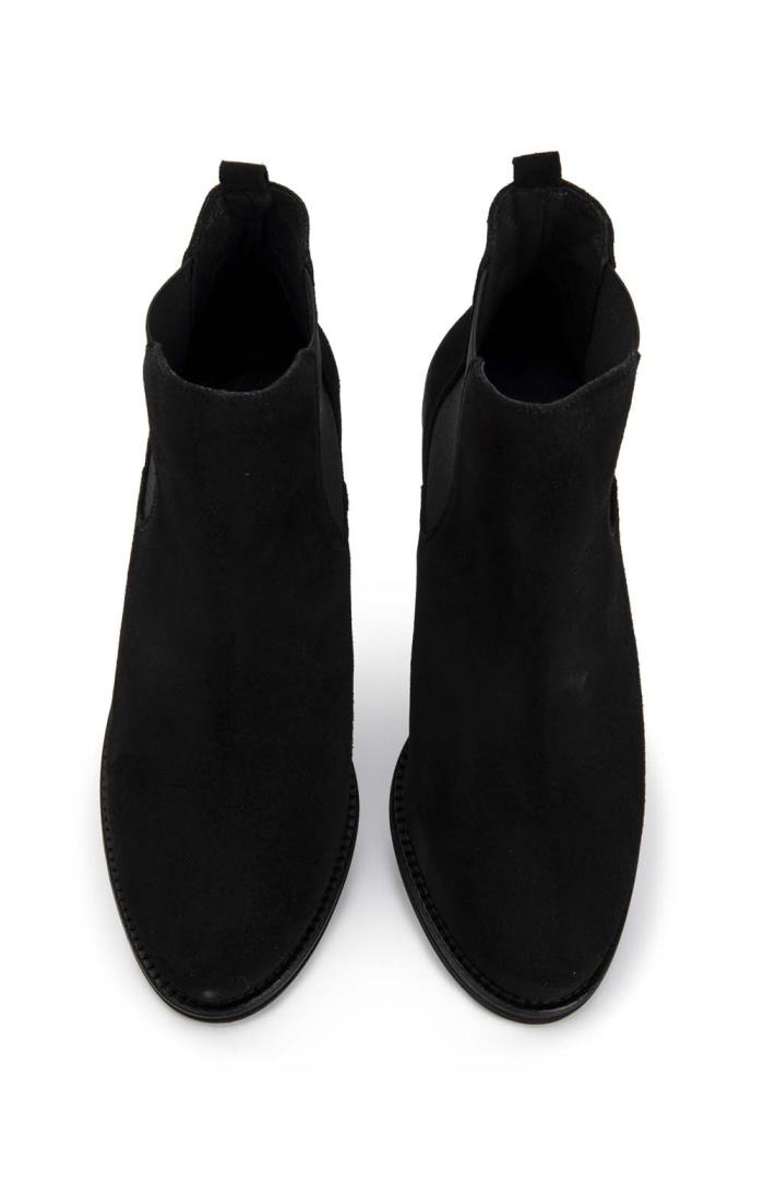 ladies long black suede boots