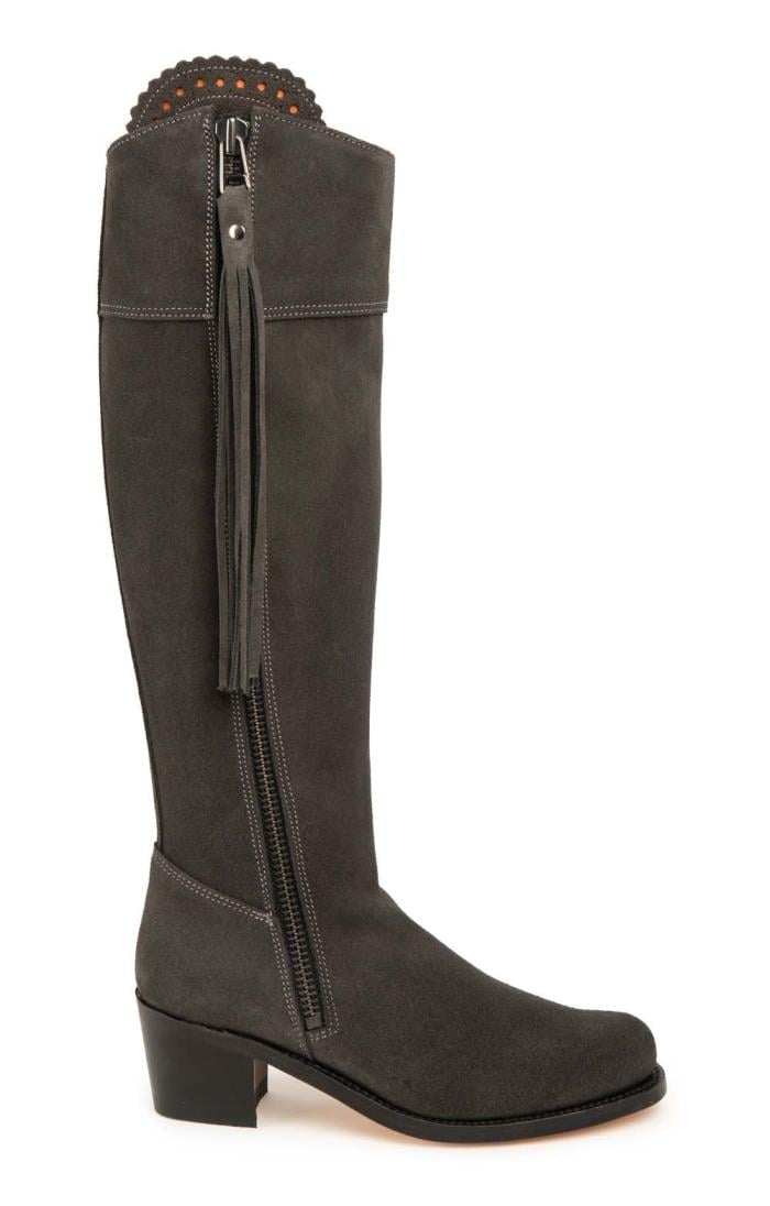 grey suede riding boots