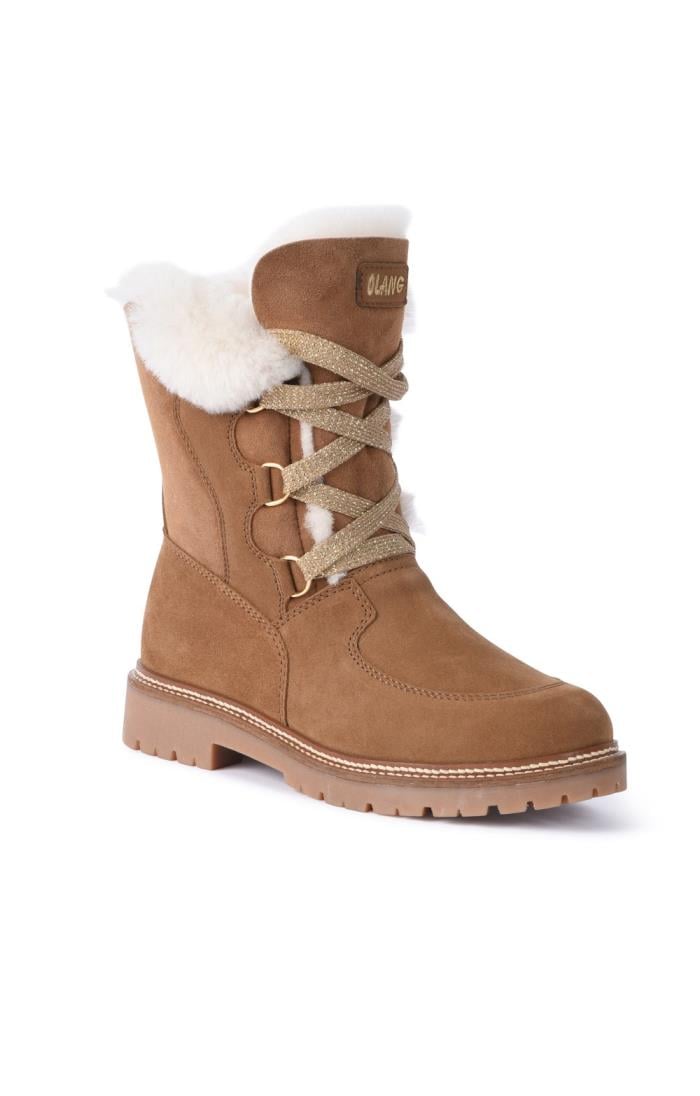 Sheepskin lace 2024 up boots