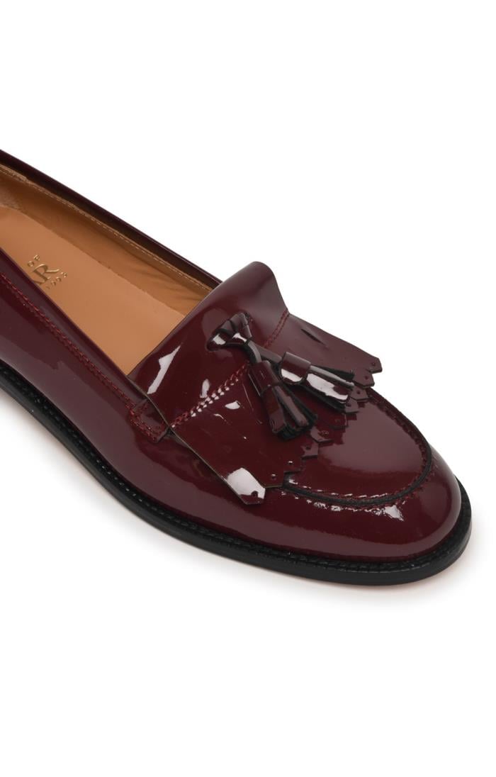 Burgundy sales patent loafers