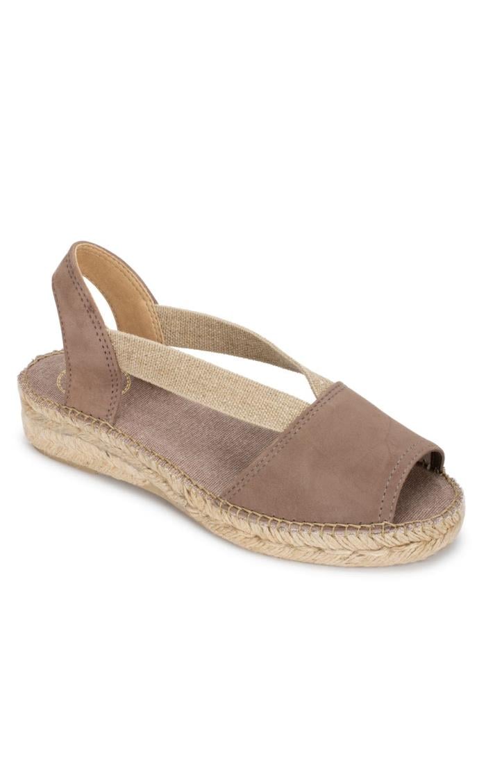 Ladies Toni Pons Suede Open Toe Flat Espadrille - House of Bruar