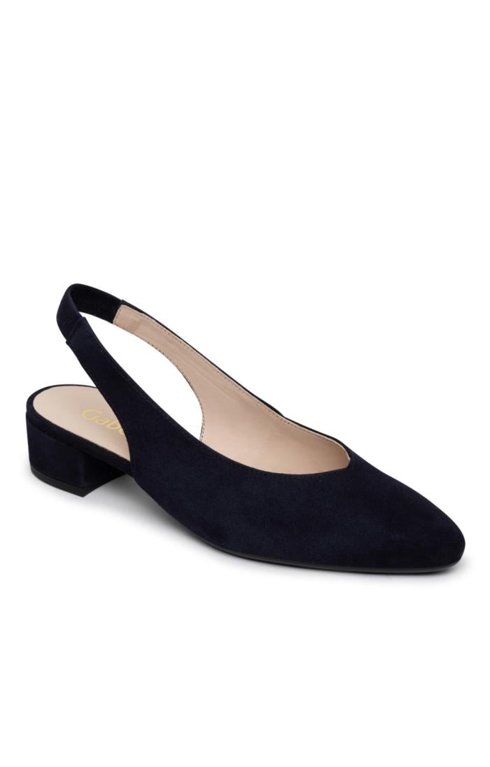 Ladies Gabor Suede Mid Heel Slingback - House of Bruar