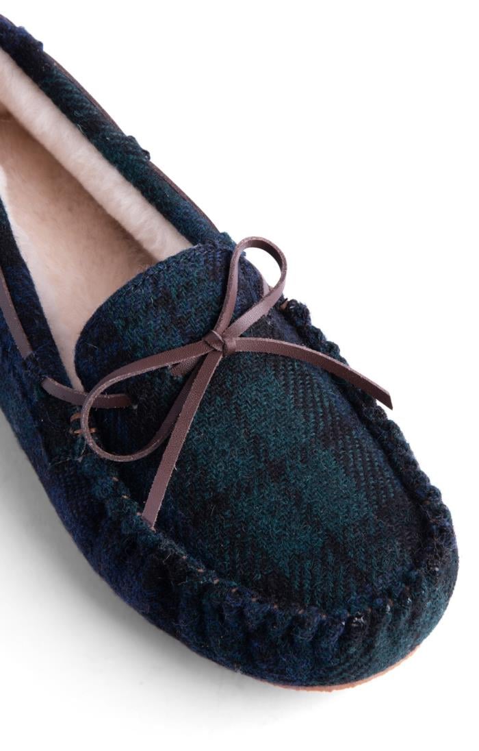 Tweed discount moccasin slippers