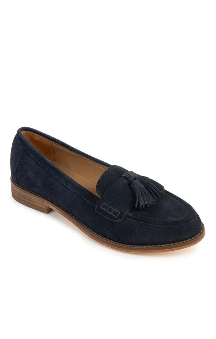 ladies suede loafers with tassels