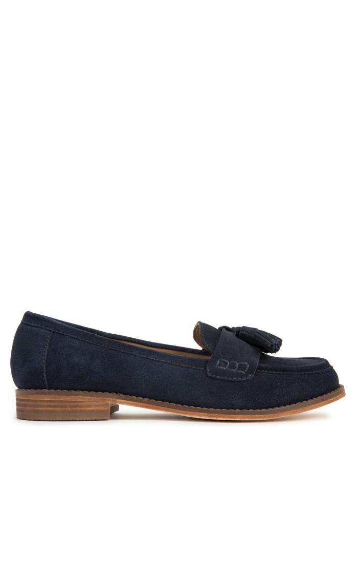 ladies suede loafers with tassels