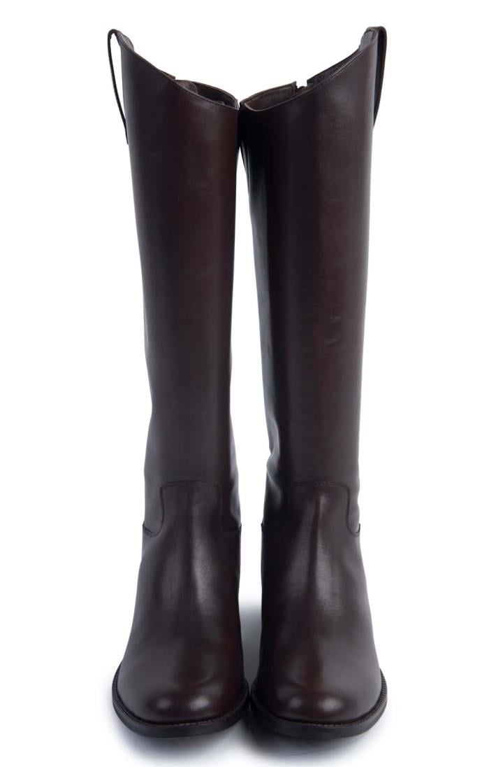 Tall dark on sale brown leather boots