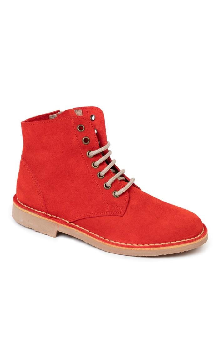 Ladies suede lace deals up ankle boots