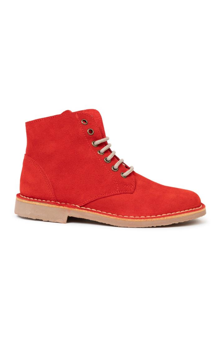 Red suede lace sales up boots