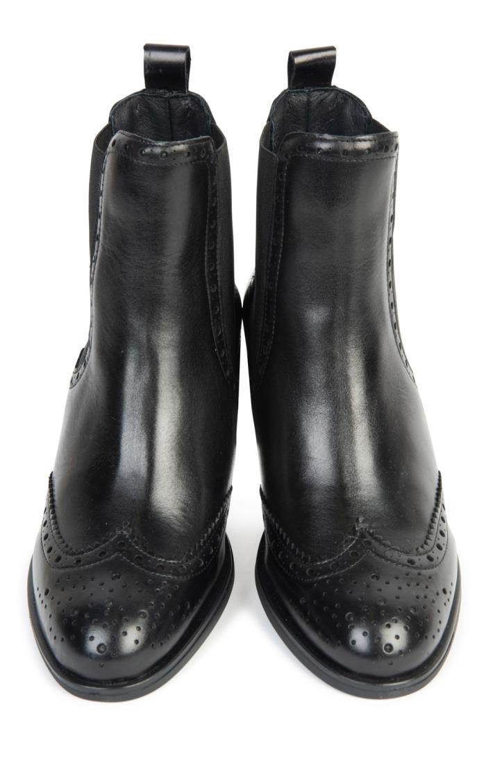 Ladies black brogue ankle boots online