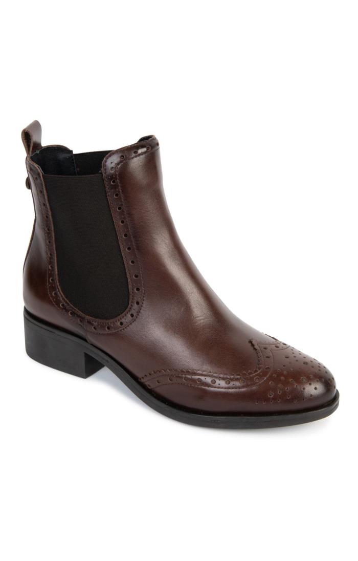 Ladies Leather Brogue Chelsea Boot