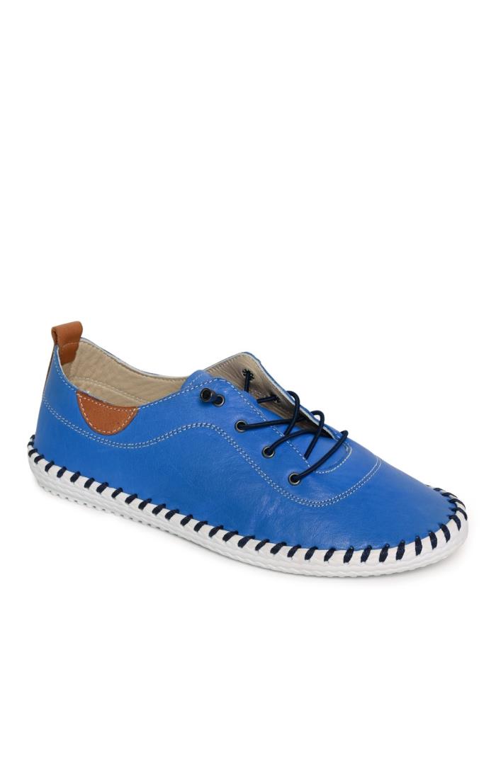 Ladies St Ives Leather Sneaker - House of Bruar