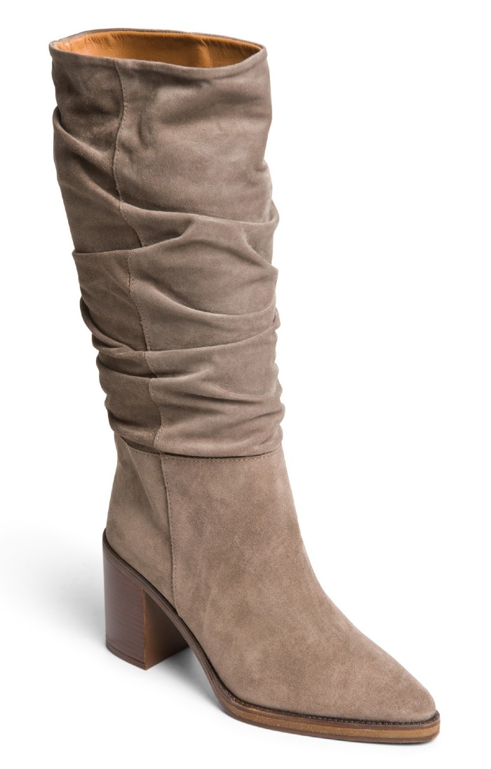 Grey ruched boots hotsell