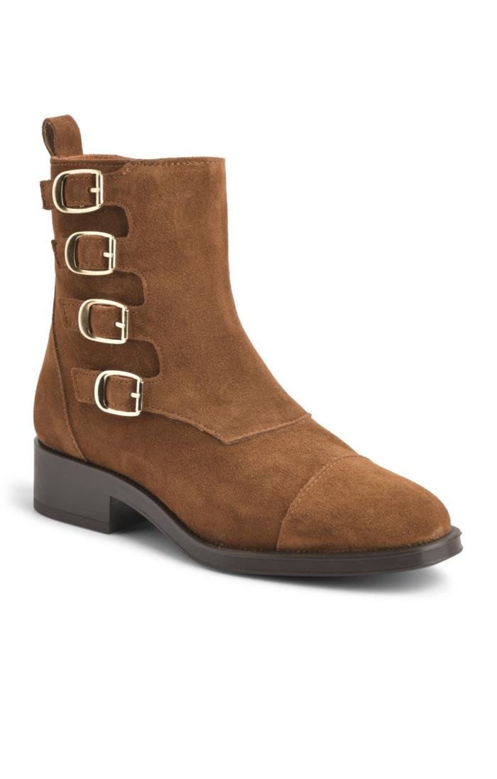 Tan buckle ankle store boots