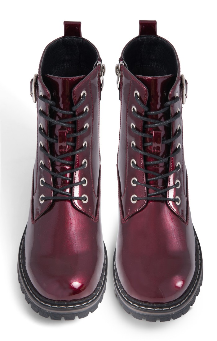 Burgundy lace up boots hotsell