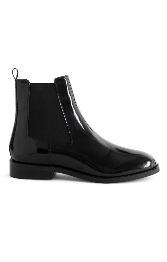 Black patent best sale chelsea boots ladies