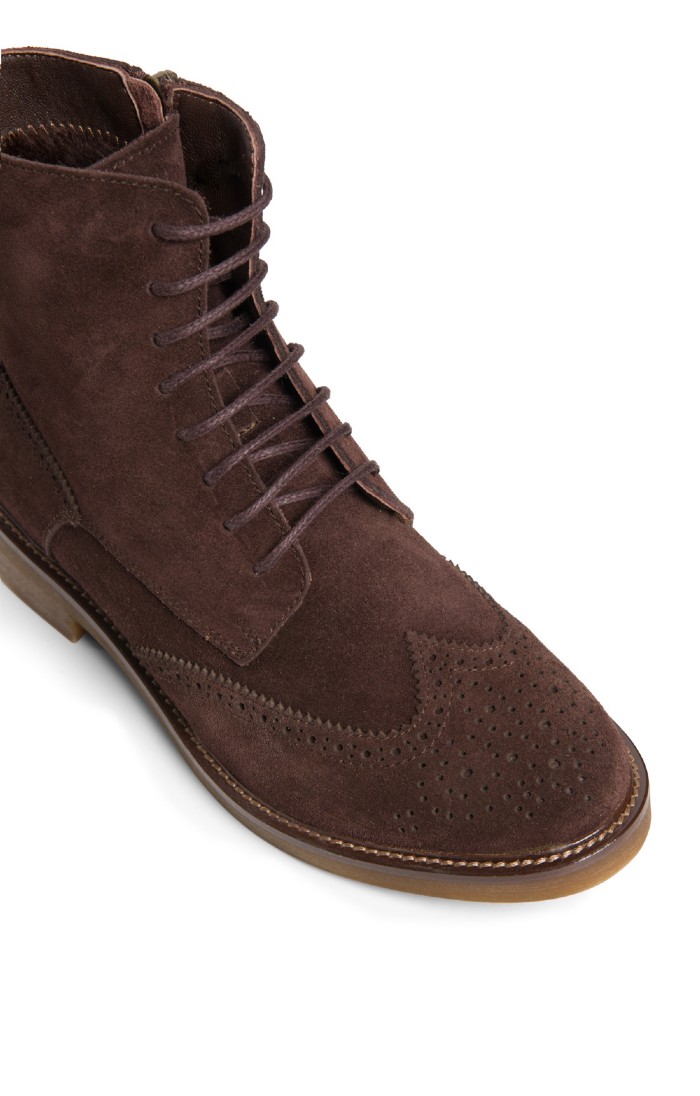 Mens suede brogue boots online