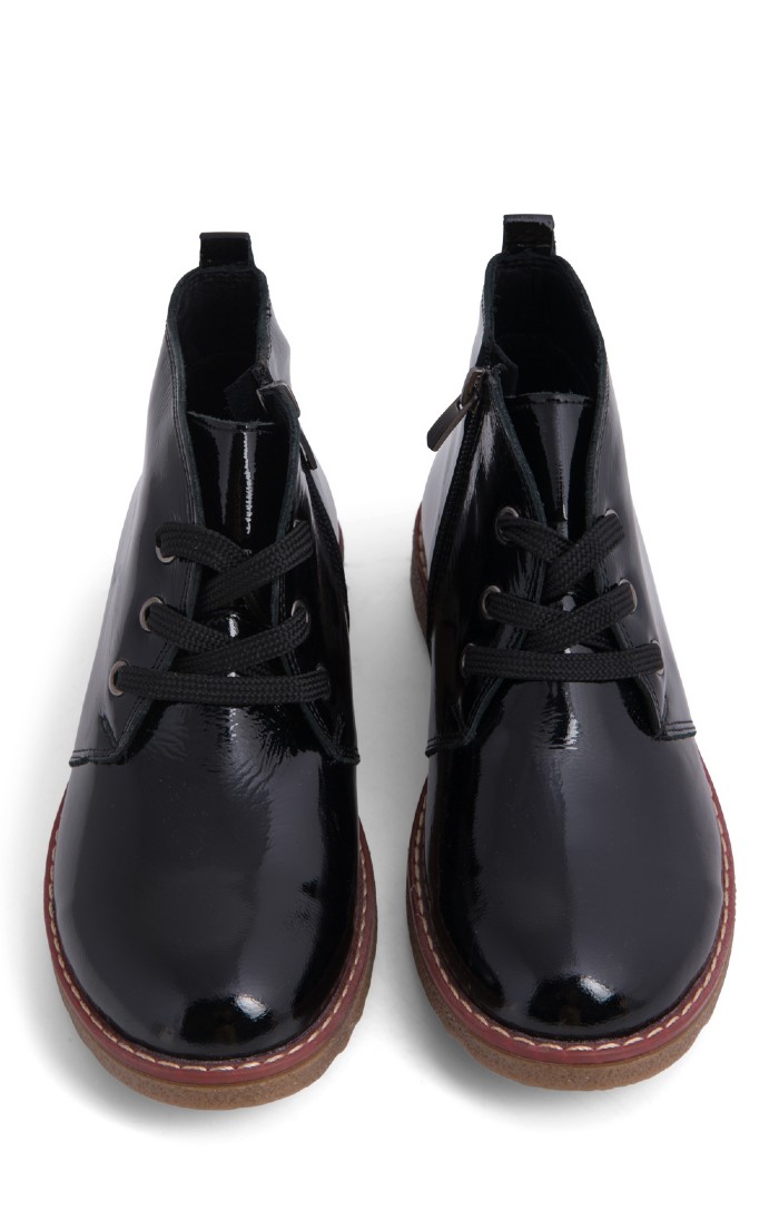 Ladies Patent Leather Desert Boots