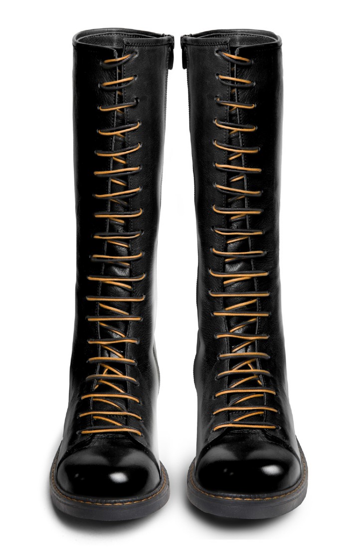 Ladies Tall Lace Up Leather Boots