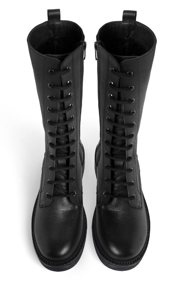 Tall black leather boots womens deals