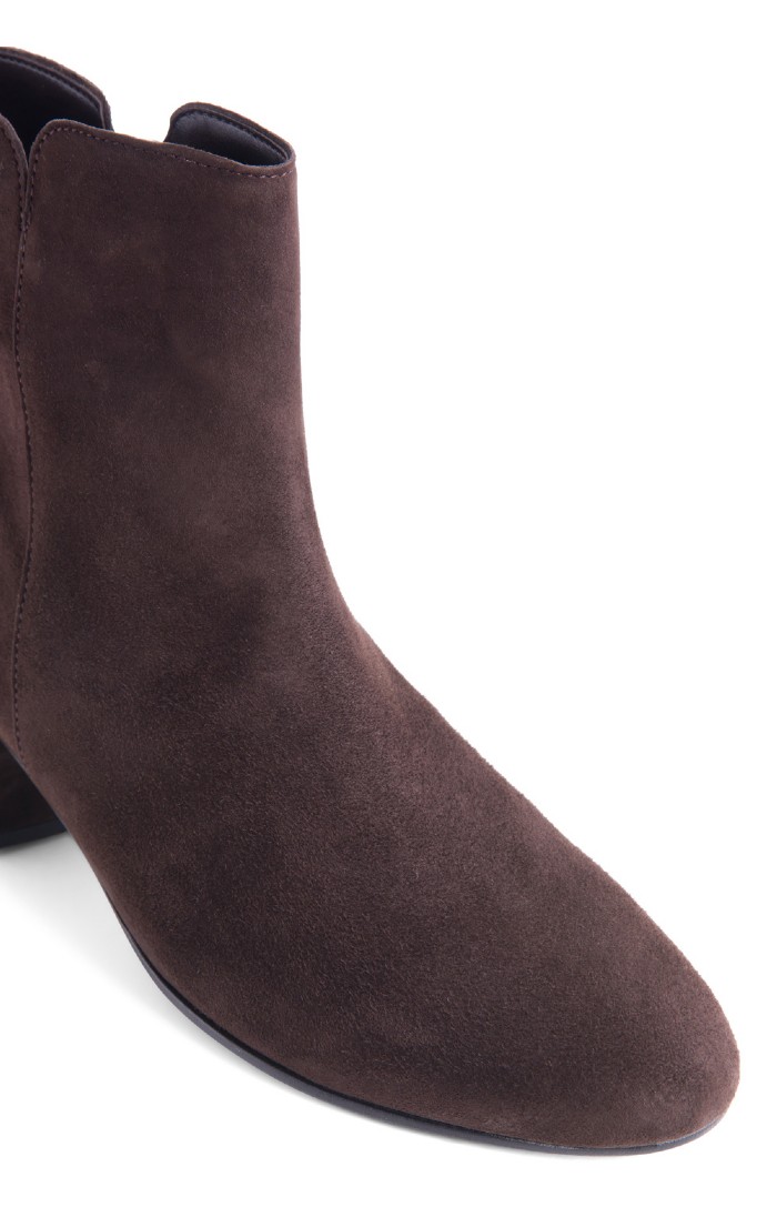 Ladies dark brown suede ankle boots hotsell