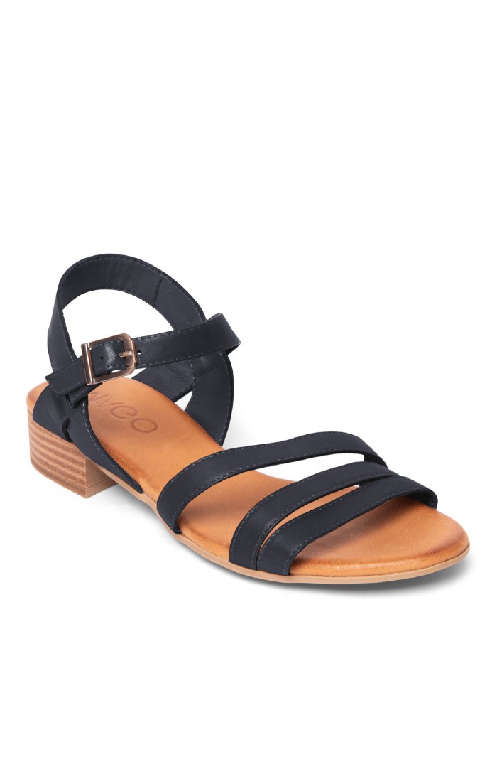 Ladies Flat Sandals Navy House of Bruar