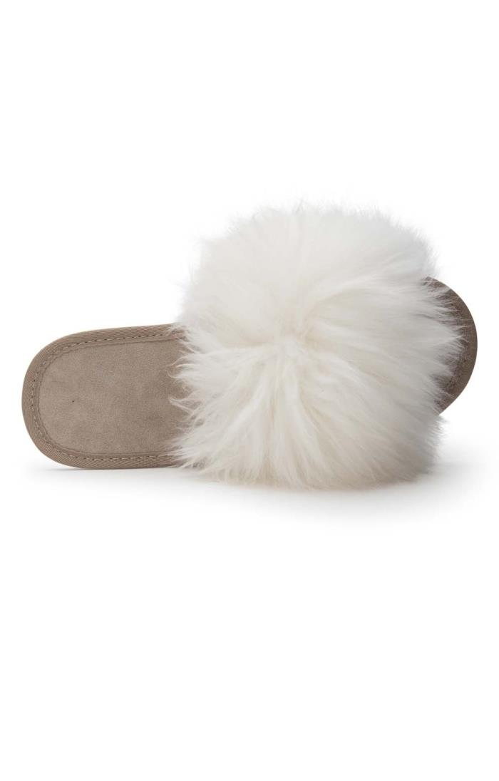 Fluffy best sale slip ons