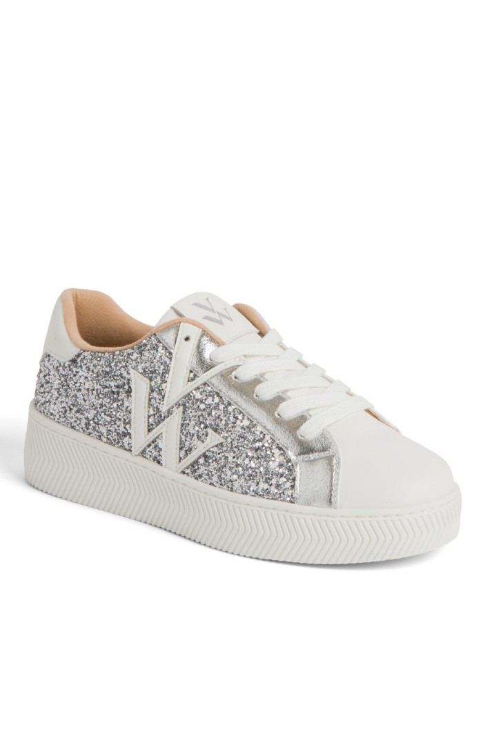 Silver glitter tennis shoes online