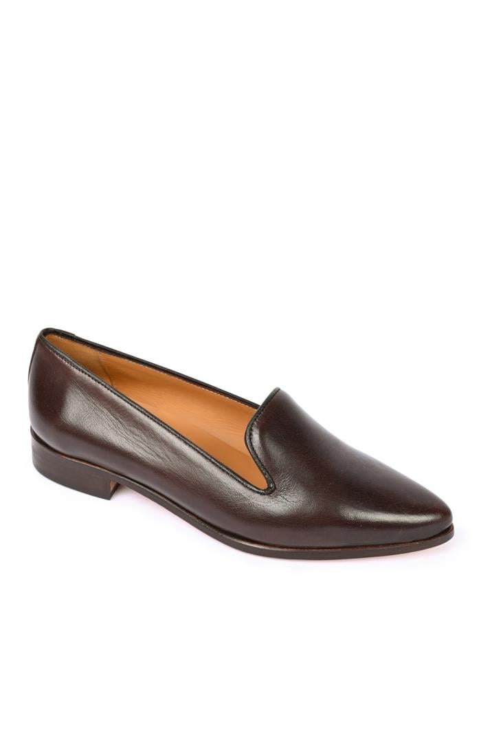 Pointed leather 2024 loafers womens