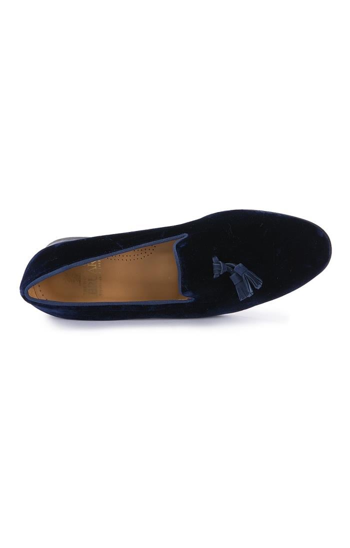 Mens velvet sale loafers with tassels