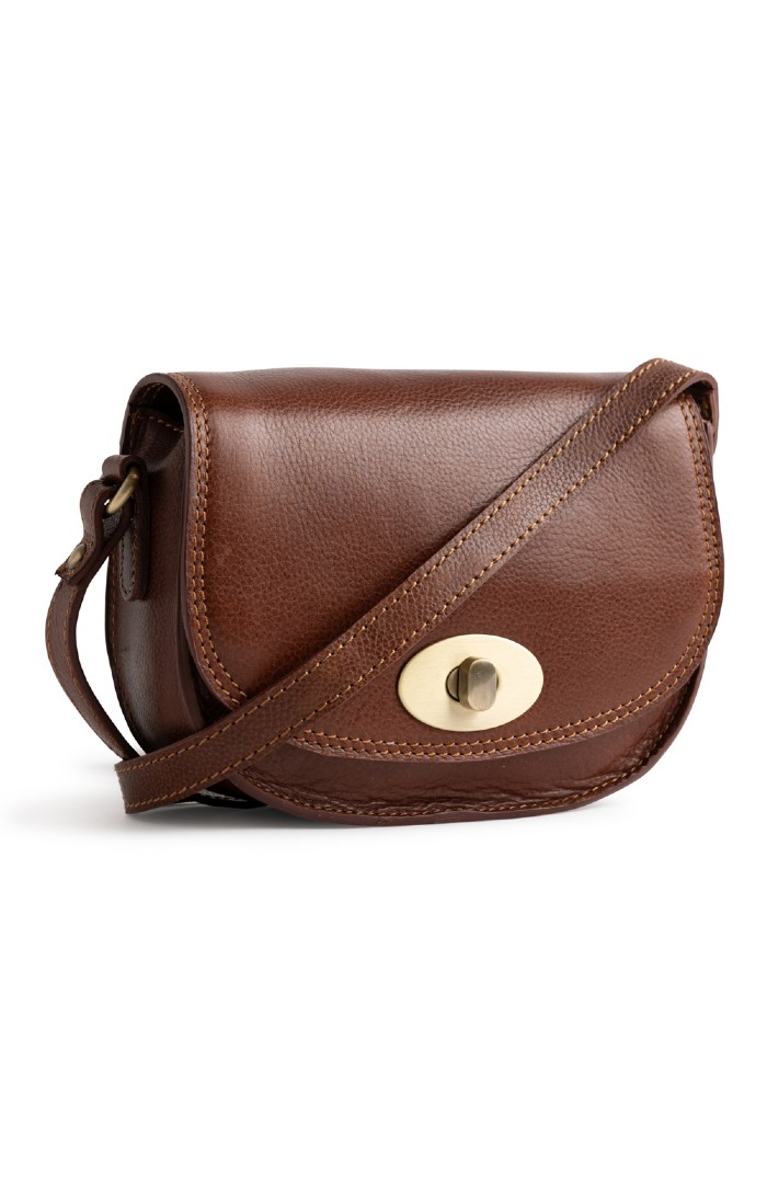 Ladies Leather Saddle Bag Brown House of Bruar