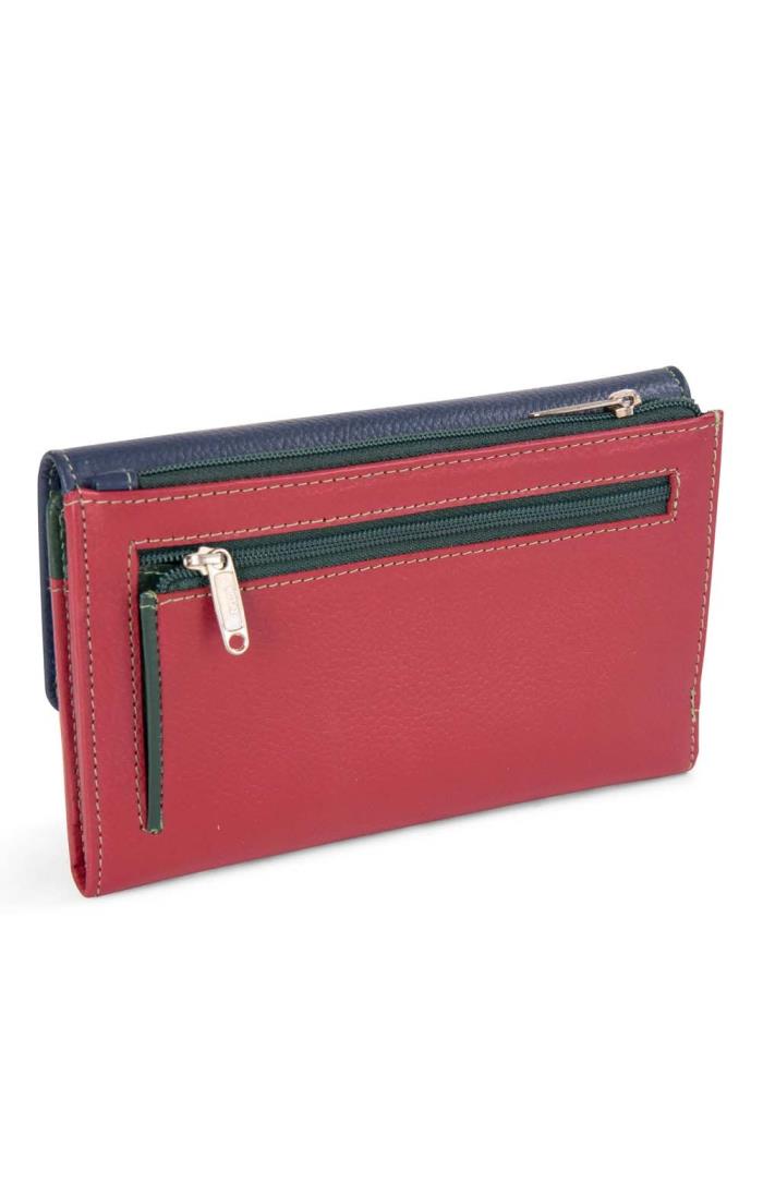 Ladies Flap Open Two Zip Purse House of Bruar