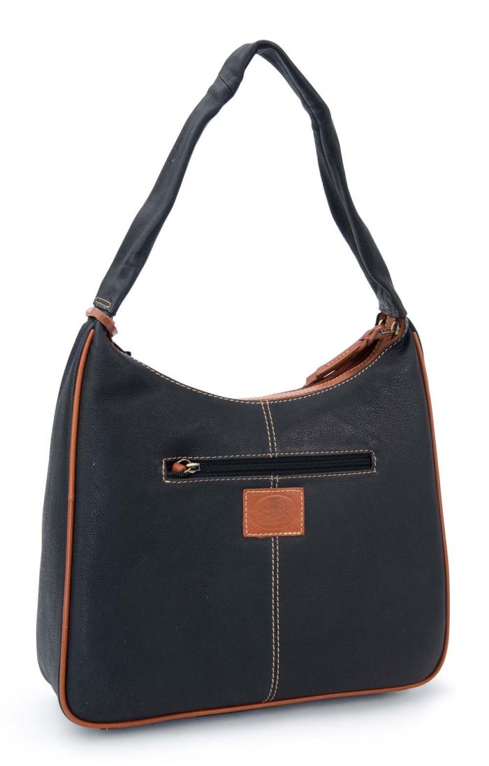 Beatrix, Leather Scoop Hobo Bag, Black