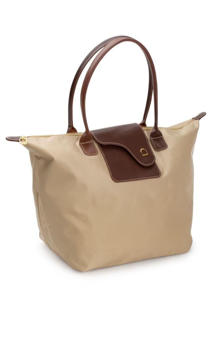 Large nylon outlet tote bag