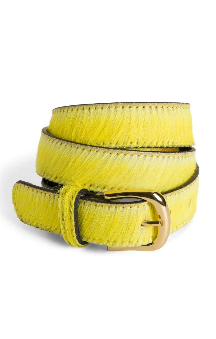 Ladies Ponyskin Belt Yellow House of Bruar