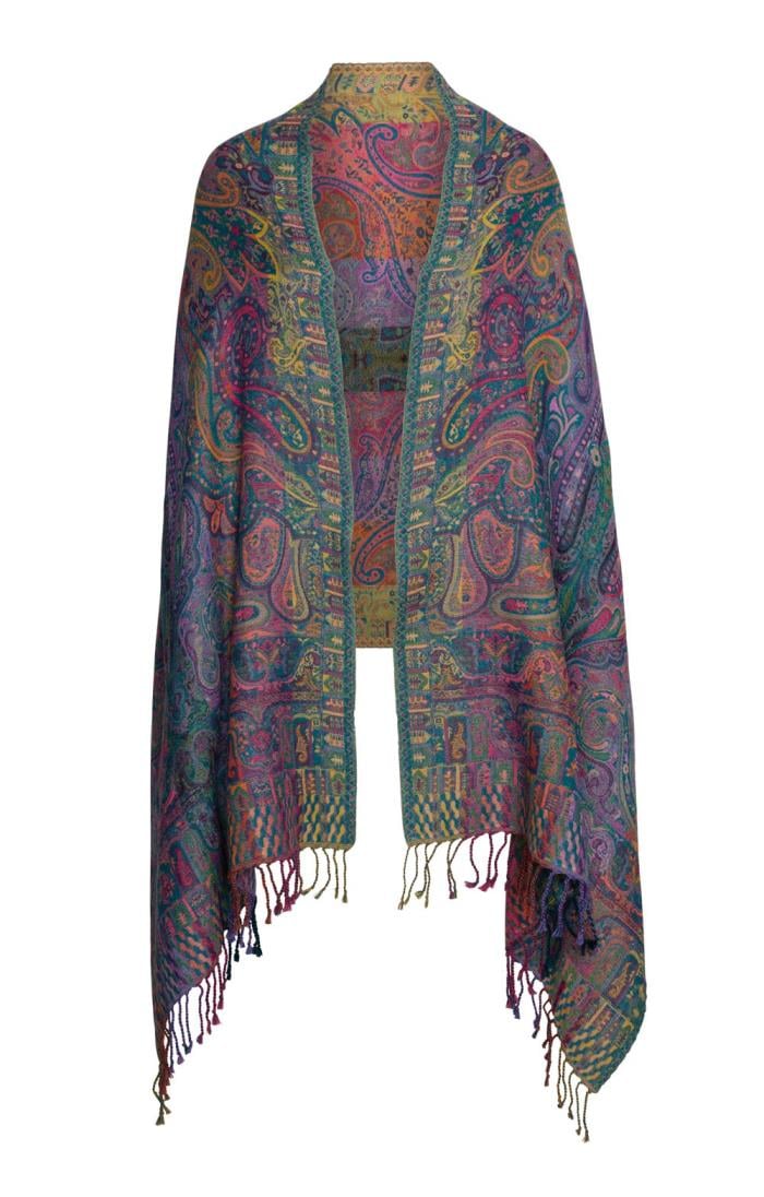 Ladies Jacquard Pashmina Wool Shawl - House Of Bruar