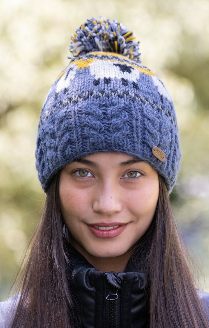 Ladies knitted bobble hat online